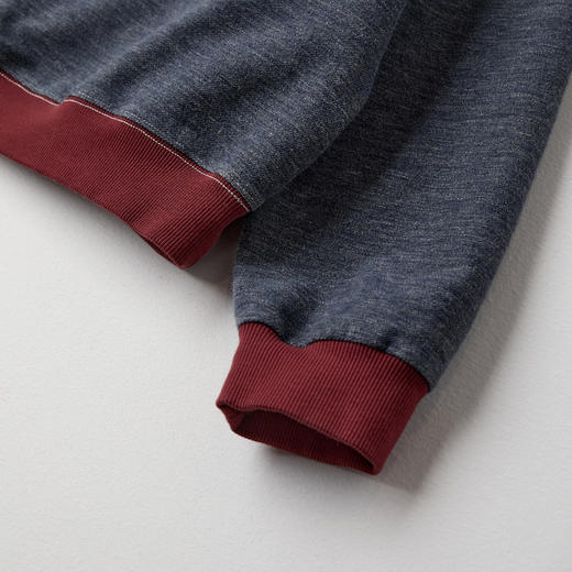 ROMI STUDIO”美式复古”棉质不规则撞色做旧套头卫衣 RWCASY5911【现货】 商品图3