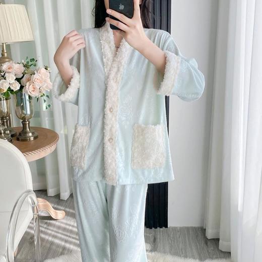 【海岛绒小香家居服】2025新款女长袖长裤加厚软妹家居服小香风简约秋冬睡衣 商品图1