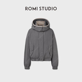 ROMI STUDIO90白鹅绒绵羊毛三防连帽两面穿羽绒外套 RWCWWG5705