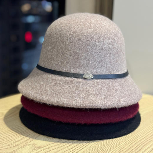 丁摩 高级感羊毛呢礼帽女秋冬法式复古英伦显脸小渔夫帽圆顶盆帽5ZF-10202 商品图2