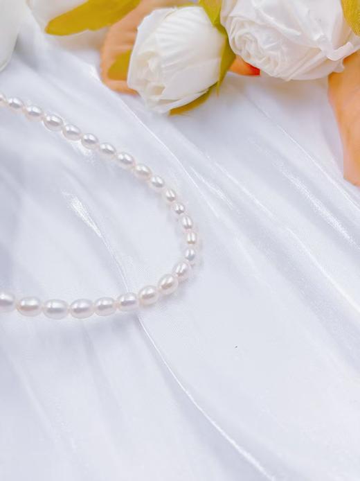 【春日福利】天然淡水珍珠项链 米形珠 满串 现货 商品图3