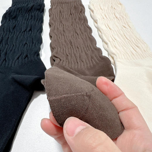 【任选2件立减20元】袜尖尖 四季款女士堆堆长袜 四双装 赛络纺长绒棉，触感顺滑舒爽；A类标准7A抗jun，舒适耐穿不勒脚 商品图4