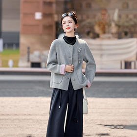 HR YJH5117优雅风双面羊毛大衣呢子毛呢外套