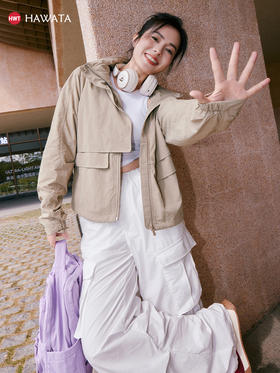 哈瓦塔梭织防风防雨连帽外套透气冲锋衣 H340142