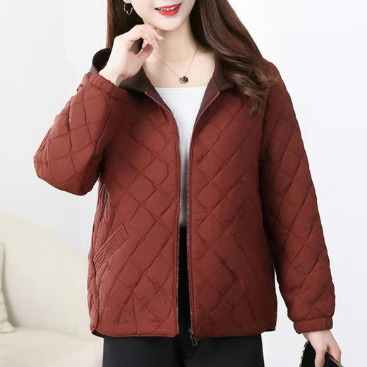 M-8101中年妈妈春装外套洋气上衣2025新款中老年女春秋短款夹棉时尚夹克 商品图3