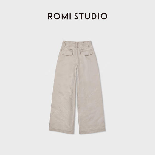 ROMI STUDIO“舒适自然”立体单褶高腰休闲百搭棉质阔腿裤431K2049 商品图4
