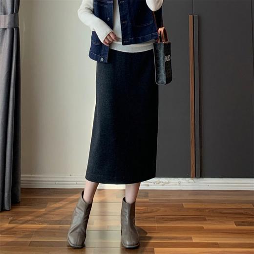 下单3-5天发货！ORIGNAL&CO 醋酸羊毛直筒裙 醋酸羊毛加绒面料，⁤柔软丝滑，防寒保暖​，四骨收腰设计，A字版型，⁮显瘦遮胯 商品图2