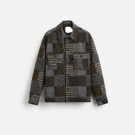 2024男士格子翻领痞帅宽松复古夹克休闲上衣格子衬衫外套 商品图4