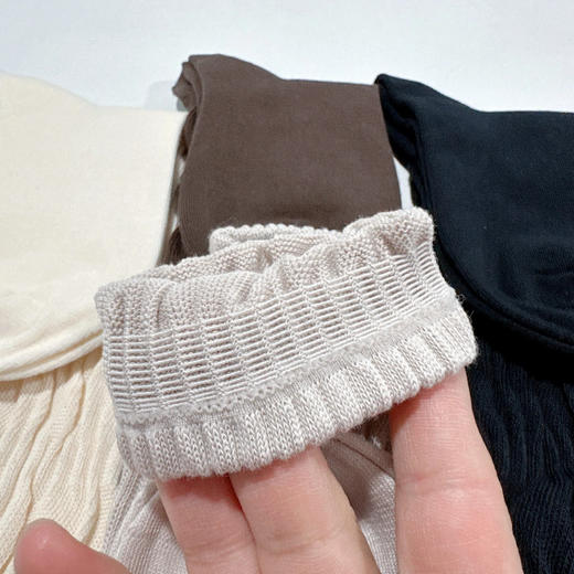 【任选2件立减20元】袜尖尖 四季款女士堆堆长袜 四双装 赛络纺长绒棉，触感顺滑舒爽；A类标准7A抗jun，舒适耐穿不勒脚 商品图9