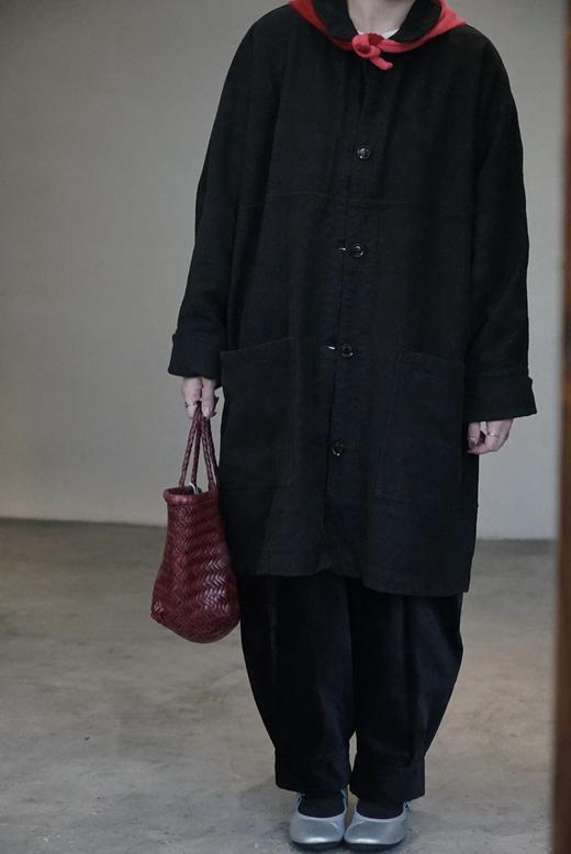 Mittan苎麻丝黑色长外套 商品图4