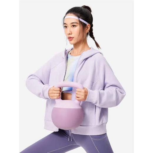 李宁女子加绒运动开衫连帽健身外套AWDU562-6 商品图1