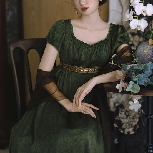 裁缝学苑AQ559方领宫廷高级感帝政高腰连衣裙纸样裙子女装打版裁剪图纸 商品图5