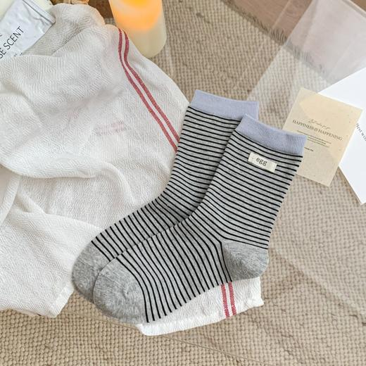 分镜头秋冬新款袜子女中筒条纹日系ins潮流休闲棉袜（不单卖，3双起售） 商品图2