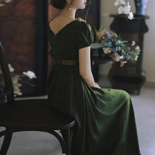 裁缝学苑AQ559方领宫廷高级感帝政高腰连衣裙纸样裙子女装打版裁剪图纸 商品图1