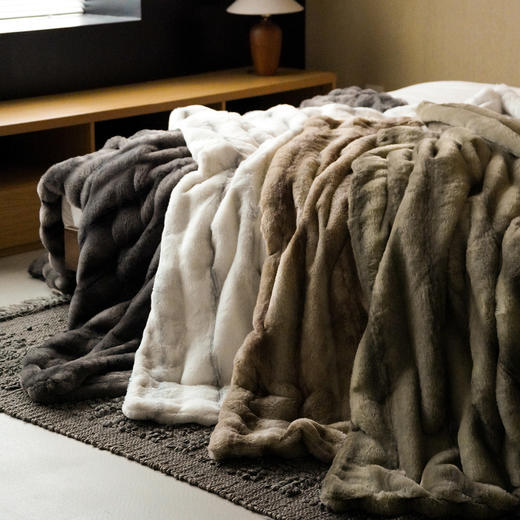 自然醒秋冬高奢融雪兔貂毛毯MT 商品图10