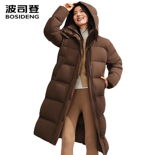 波司登羽绒服女士长款过膝连帽2025冬新款B250245298 商品图1