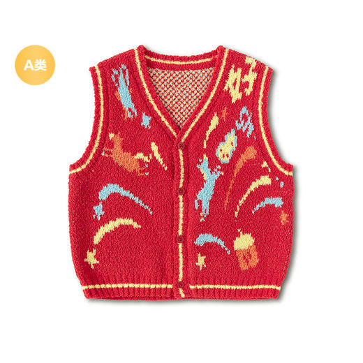 【balaOne】巴拉巴拉童装儿童针织马甲2025年新款半边绒温暖亲肤 商品图4