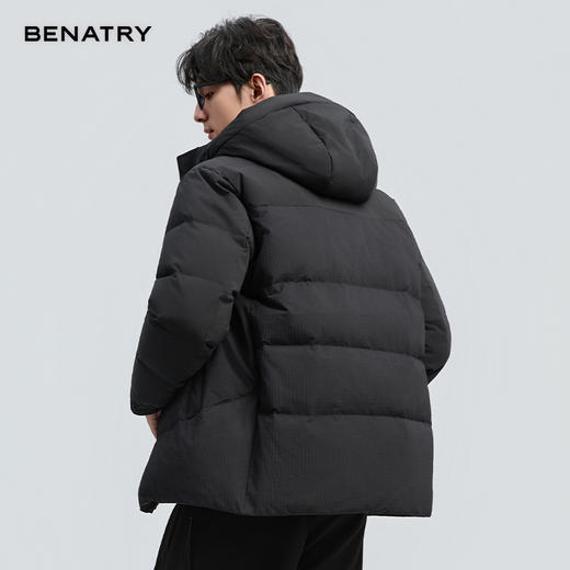 贝纳川冬季新品提花肌理连帽羽绒服ECF405268 商品图7