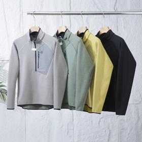 高品质半拉链抓绒 立体剪裁撞色领 高品质保暖中间层 男女同款可穿