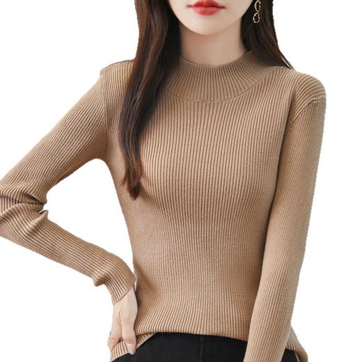 丁摩 不起球纯棉针织毛衣女秋冬新款修身内搭半高领全棉线打底衫上衣5ZF-030 商品图5