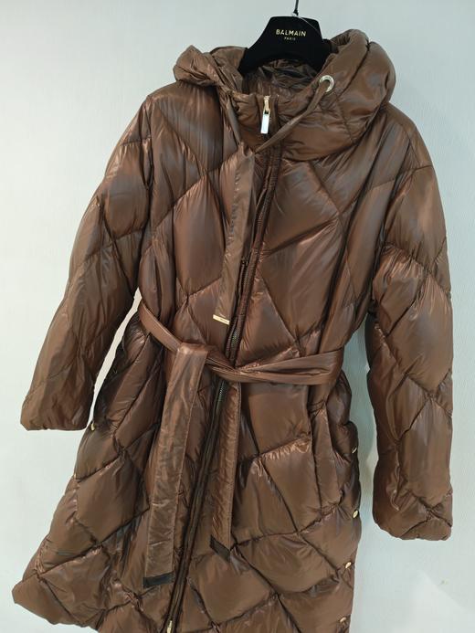 女款长款腰带连帽外套 商品图2