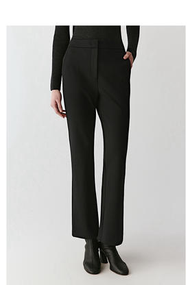 1019-4  独家圆正 小禾543 厚款 弹力羊毛罗马布 微喇叭长裤