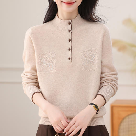 FQ 62-746A羊毛衫半高领针织打底衫宽松 商品图2