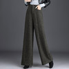 QYM 6993-Y毛呢阔腿裤高腰宽松直筒裤厚款休闲裤 商品缩略图1