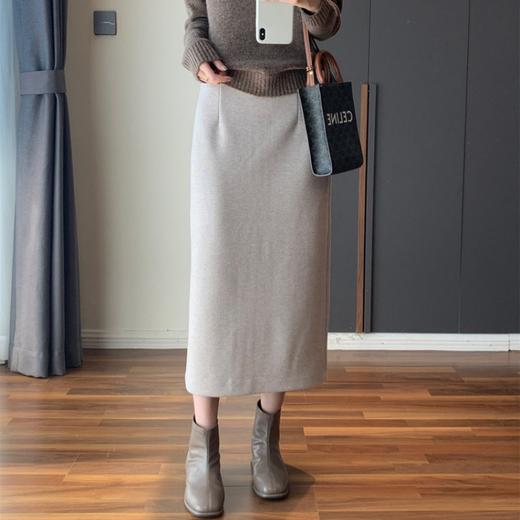 下单3-5天发货！ORIGNAL&CO 醋酸羊毛直筒裙 醋酸羊毛加绒面料，⁤柔软丝滑，防寒保暖​，四骨收腰设计，A字版型，⁮显瘦遮胯 商品图1