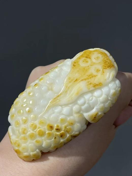 和田金沁白玉雕金蟾把玩件，顺丰包邮 商品图9