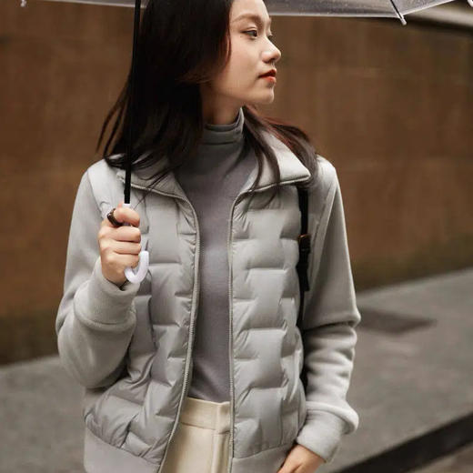 预售3-5天发货 90%鸭绒填充  轻羽绒拼接摇粒绒外套  A-5454 商品图2
