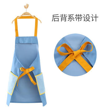 贝瑞加（Babyprints）围裙儿童罩衣宝宝绘画衣吃饭厨房套装防水防脏带袖套可擦手 商品图1