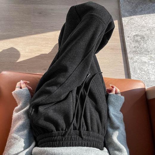 【加绒加厚高级醋酸人字纹羊毛香蕉裤】松紧腰香蕉裤宽松显瘦垂感直筒休闲百搭 商品图3