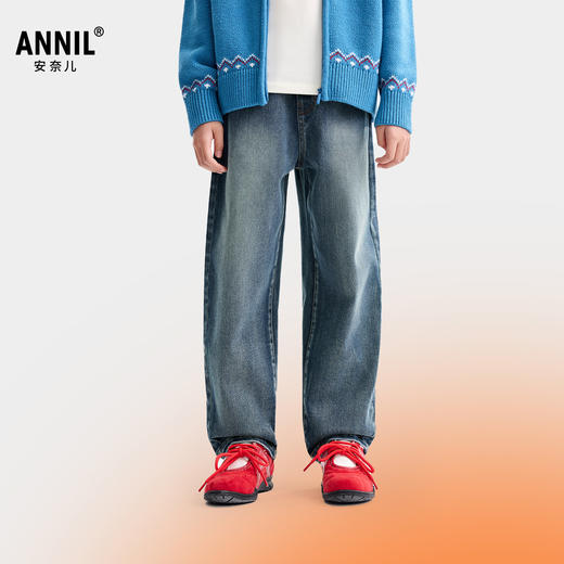 女童全腰牛仔夹裤冬季新款安奈儿童装EG546613 商品图1