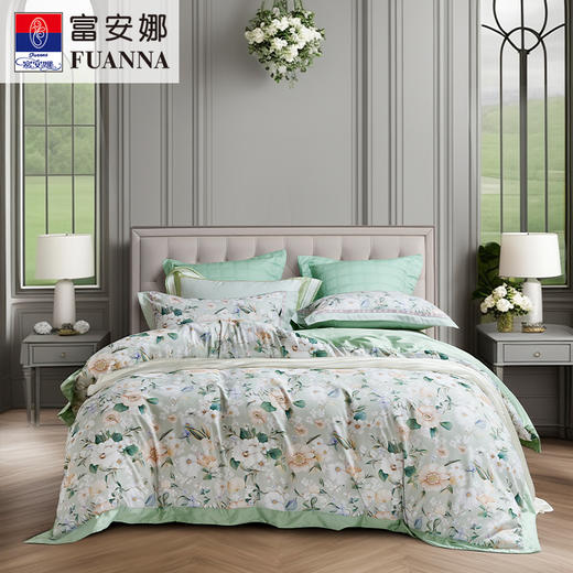 【自提】富安娜床单四件套翠涟漪标准绿【A31】 商品图0
