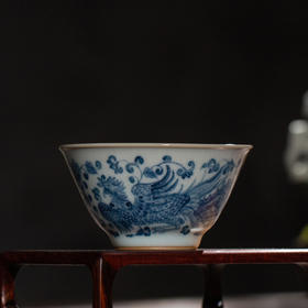 问鼎留青/月白/淳和杯（鸾凤穿花）