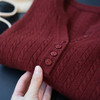 复古绞花！100绵羊毛宽松针织衫女短款毛衣外穿2025秋冬新款！ 商品缩略图3