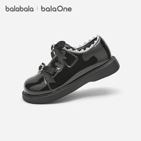 【balaOne】巴拉巴拉女童公主鞋亮面小皮鞋春秋2025新蝴蝶结洋气