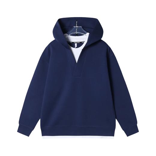 WY466秋冬季新款时尚个性假两件连帽卫衣休闲百搭情侣宽松上衣 商品图6