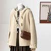 【樱草稻田】2025韩系时尚卷毛百搭通勤连帽可爱小个子羊毛大衣！ 商品缩略图2