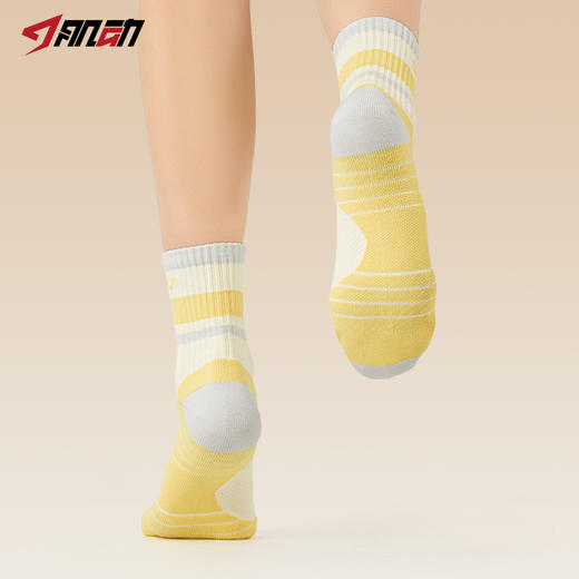 【四双装】638肌动炫速中筒运动袜多彩男女专业跑步袜子毛巾底马拉松袜透气健身徒步 商品图6