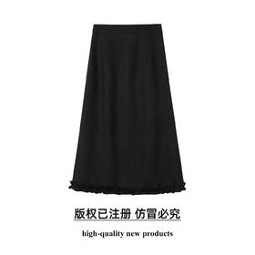 奢姿大码女装2025秋季胖妹妹时尚减龄花边装饰气质优雅拼接半身裙9953453693