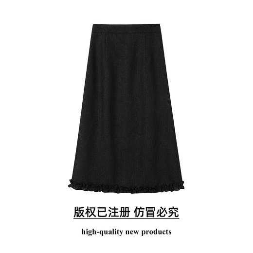 奢姿大码女装2025秋季胖妹妹时尚减龄花边装饰气质优雅拼接半身裙9953453693 商品图0