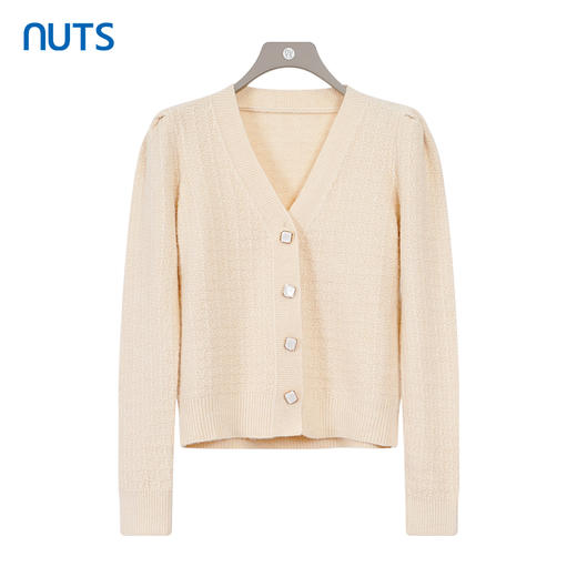 NUTS商场同款春秋季纯色简约V领气质百搭直筒短外套女4380513A1 商品图0