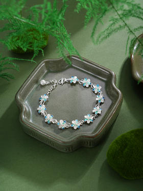 子佩集【相遇花开】S990银手链【MXSL010】花丝珐琅彩2510