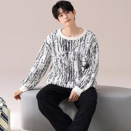 【暖男】半边绒睡衣男士冬季加厚加绒珊瑚绒秋冬款2025新款保暖家居服 商品图4