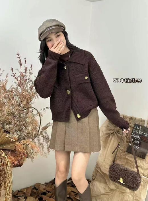 74MZ20558#元宝扣翻领开衫 商品图2