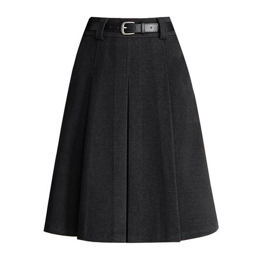 MYX垂坠感百褶A字裙小个子通勤时尚伞裙2025年冬款显瘦高腰半身裙 商品图4