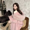 现货【白桃奶酪】高定款羊驼绒大衣时髦戴帽超大狐狸毛领双面呢 商品缩略图0