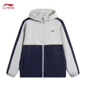 李宁男子2025春季连帽健身风衣运动外套AFDV175-2
